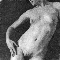 Nude study, female figure - wintergreen oil image transfer